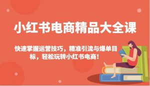 小红书电商精品大全课：快速掌握运营技巧，精准引流与爆单目标，轻松玩转小红书电商！-识享社