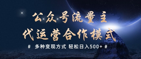 公众号流量主代运营 多种变现方式 轻松日入5张【揭秘】-识享社