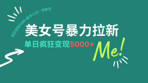 美女号暴力拉新，用过AI优化一件生成，每天搬砖，疯狂变现5000+新手小...-识享社