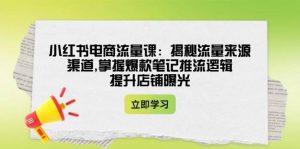 小红书电商流量课:揭秘流量来源渠道,掌握爆款笔记推流逻辑,提升店铺曝光-识享社