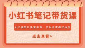 小红书笔记带货课,大红海类目快速出单,市场大,可以多店模式运作-识享社