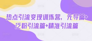 热点引流变现训练营,先导篇+泛粉引流篇+精准引流篇-识享社