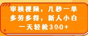 审核视频，几秒一单，多劳多得，新人小白一天轻松3张【揭秘】-识享社