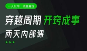 一人公司:流量变现课,一人公司的方法模型拆解, 拆解富人思维,流量思维,小老板思维等-识享社