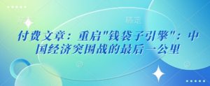 付费文章:重启-识享社