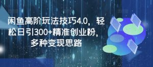 闲鱼高阶玩法技巧4.0，轻松日引300+精准创业粉，多种变现思路-识享社
