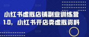 小红书虚拟店铺副业训练营1.0，小红书开店卖虚拟资料-识享社