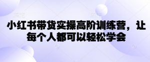 小红书带货实操高阶训练营，让每个人都可以轻松学会-识享社
