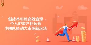 低成本引流高效变现，个人IP资产化运营，小团队撬动大市场新玩法-识享社