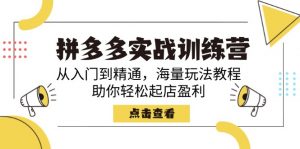 拼多多实战训练营,从入门到精通,海量玩法教程,助你轻松起店盈利-识享社