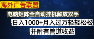 海外广告联盟每天几分钟日入1000+无脑操作,可矩阵并附有管道收益-识享社