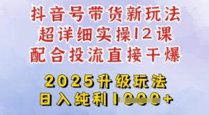 2025全新升级抖音带货玩法，一天纯利四位数，从剪辑到选品再到发布投流，超详细玩法揭秘-识享社