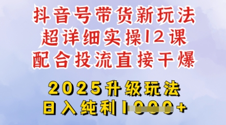 2025全新升级抖音带货玩法，一天纯利四位数，从剪辑到选品再到发布投流，超详细玩法揭秘-识享社