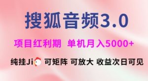 搜狐音频挂ji3.0.可矩阵可放大,独家技术,稳定月入5000+【揭秘】-识享社