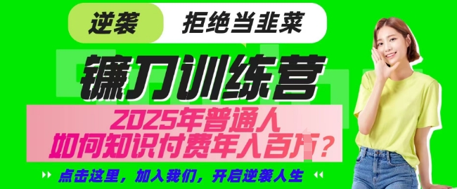 【网创项目终点站-镰刀训练营超级IP合伙人】25年普通人如何通过知识付费实现逆袭【揭秘】-识享社