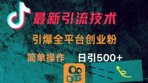最新引流方法,引爆全平台的一个创业粉,简单操作日引300+-识享社