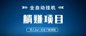 全自动挂机项目 月入3w+ 真正躺平项目 不吃电脑配置 当天见收益-识享社