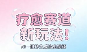 AI+疗愈+一键生成,一分钟一条素材,每天想要多少素材就多少素材,矩阵做,月入1W-识享社