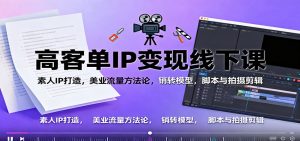 高客单IP变现线下大课:素人IP打造,美业流量方法论,销转模型,脚本与拍摄剪辑-识享社