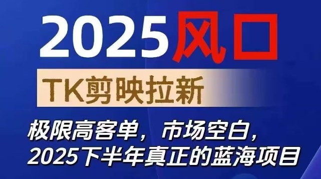 2025风口TK剪映capcut拉新项目,极限高客单,市场空白,2025下半年真正的蓝海项目-识享社