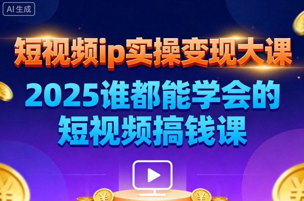 谁都能学会的短视频搞钱课:2025广州线下实战,从0到1打造可盈利的IP账号