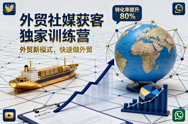 外贸社媒获客独家训练营,外贸新模式,快速做外贸-识享社