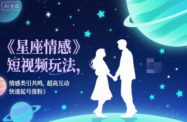星座情感短视频玩法,情感类引共鸣,超高互动,快速起号涨粉-识享社