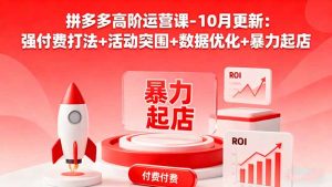 拼多多高阶运营课-10月更新:强付费打法+活动突围+数据优化+暴力起店-识享社