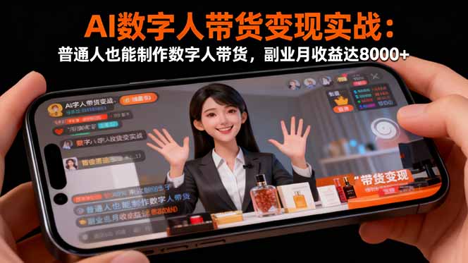 AI数字人带货变现实战:普通人也能制作数字人带货,副业月收益达8000+-识享社