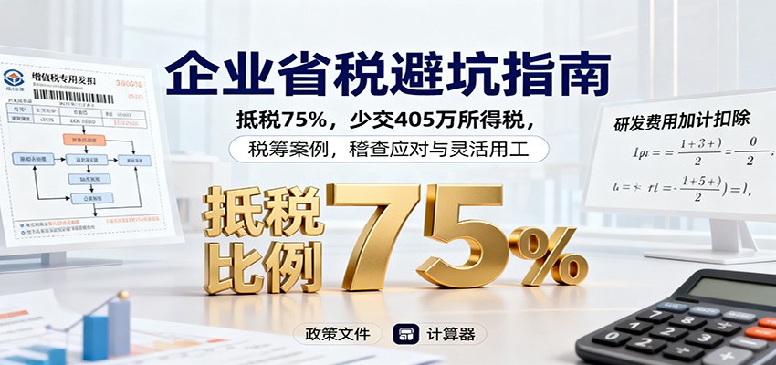 图片[1]-企业省税避坑指南：抵税75%，少交405万所得税，税筹案例，稽查应对与灵活用工-识享社