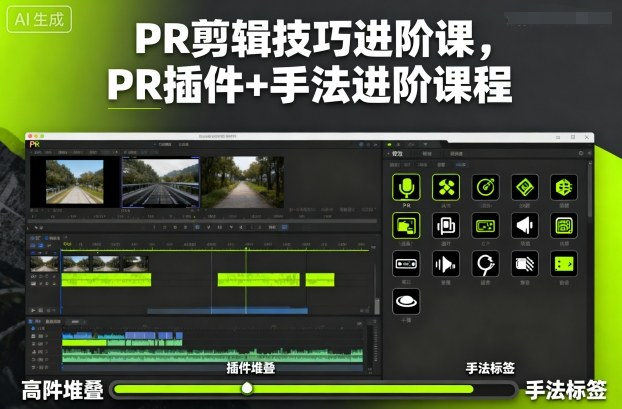 PR剪辑技巧进阶课,PR插件+手法进阶课程-识享社