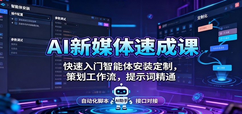 图片[1]-AI新媒体速成课：快速入门智能体安装定制，策划工作流，提示词精通-识享社