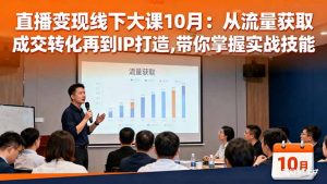 直播变现线下大课10月：从流量获取到成交转化再到IP打造,带你掌握实战技能-识享社