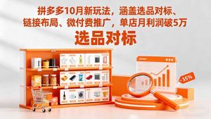 拼多多10月新玩法,涵盖选品对标、链接布局、微付费推广,单店月利润破5万-识享社