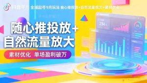 抖音千川全域起号9月玩法 随心推投放+自然流量放大+素材优化 单场盈利破万-识享社