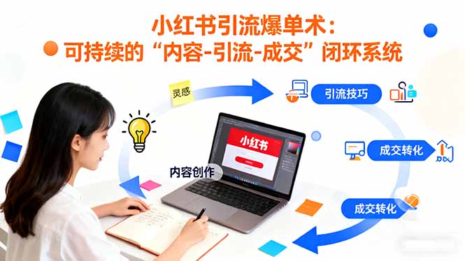 小红书引流爆单术:构建一套低成本 可持续的“内容-引流-成交”闭环系统-识享社