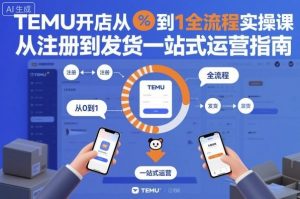 TEMU开店从0到1全流程实操课,从注册到发货一站式运营指南-识享社