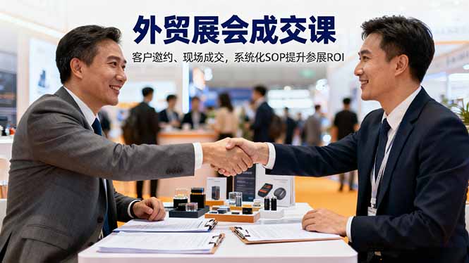外贸展会成交课,含目标制定、客户邀约、现场成交,系统化SOP提升参展ROI-识享社
