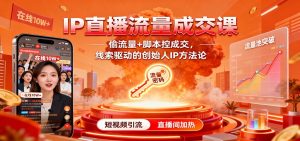 IP直播流量成交课：偷流量+脚本控成交，线索驱动的创始人IP方法论-识享社