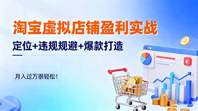 淘宝虚拟店铺盈利实战:定位+违规规避+爆款打造,月入过万很轻松!-识享社