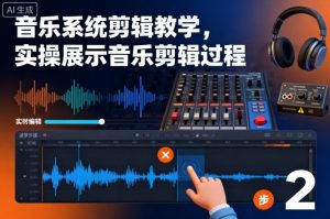 音乐系统剪辑教学,实操展示音乐剪辑过程-识享社
