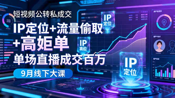 图片[1]-短视频公转私成交线下大课：IP定位+流量偷取+高客单销转，实现单场直播成交百万
