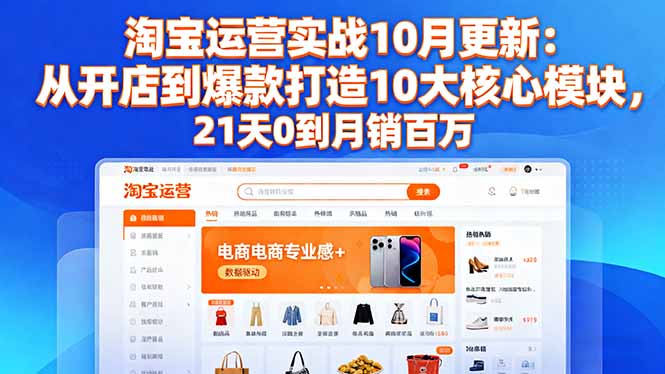 图片[1]-淘宝开店到爆款打造全攻略：六维直通车/万相台无界/搜索流量，10大模块系统教学