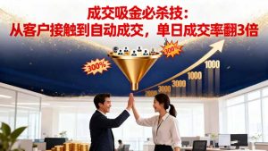 吸金成交营销必杀技:从客户接触到自动成交,单日成交率翻3倍-识享社