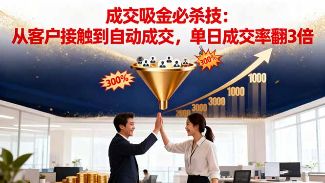 吸金成交营销必杀技：从客户接触到自动成交，单日成交率翻3倍-识享社