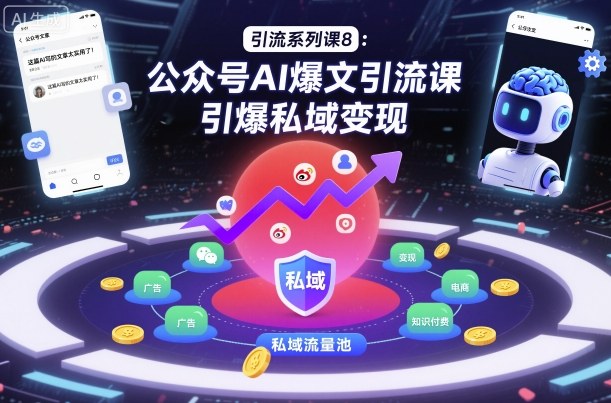 引流系列课8：公众号AI爆文引流课，引爆私域变现-识享社