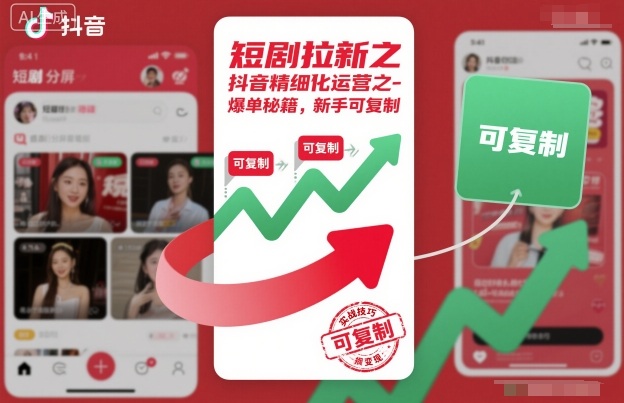 短剧拉新之抖音精细化运营之爆单秘籍，新手可复制-识享社