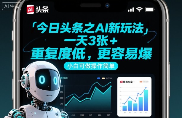今日头条之AI新玩法,一天3张+,重复度低,更容易爆,小白可做操作简单-识享社