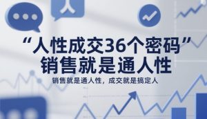 人性成交36个密码,销售就是通人性,成交就是搞定人-识享社