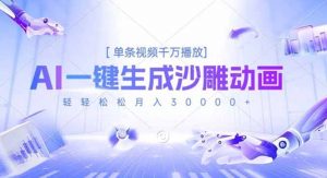 AI一键生成沙雕动画，单条视频千万播放，轻轻松松月入3万+-识享社